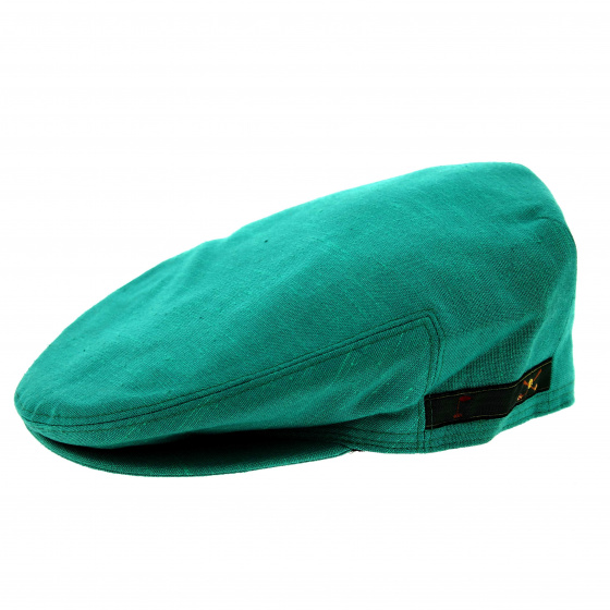 Green Flat Cap Wool Ear Flaps - Traclet