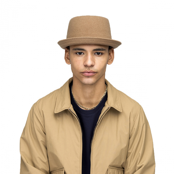 Chapeau Porkpie Wool Mowbray Camel- Kangol Chapeau Porkpie Wool Mowbray Camel- Kangol