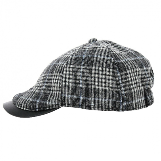 Casquette Quincy bec de canard à carreaux Noire - Keyone
