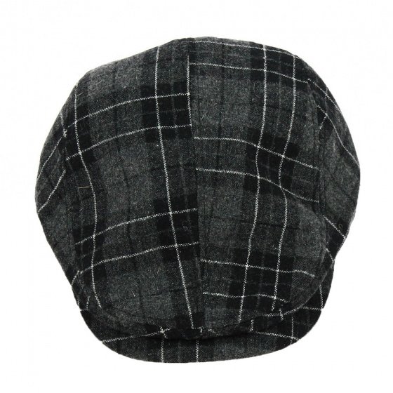 Black Checkered Duck Bill Pamplona Cap - Keyone Black Checkered Duck Bill Pamplona Cap - Keyone