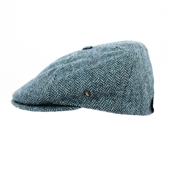 Arnold Herringbone Blue Wool Cap - City Sport