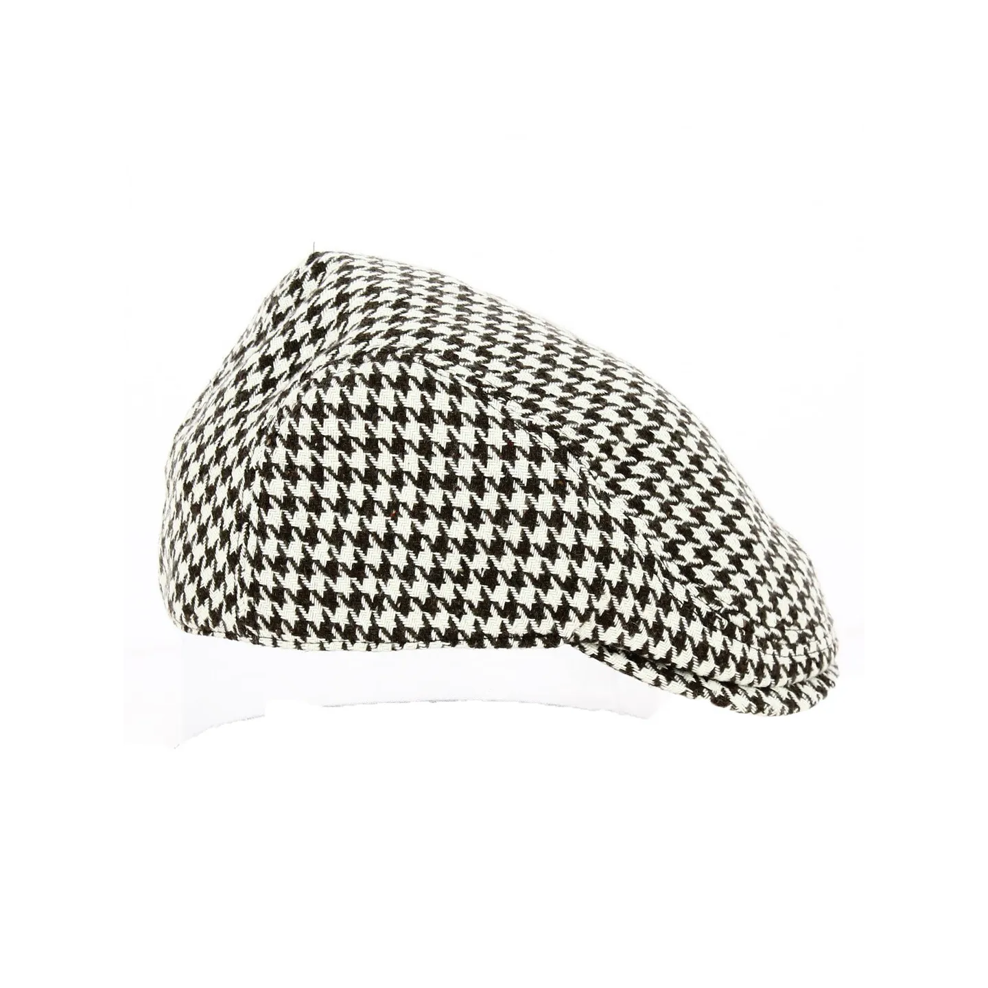 Brown Houndstooth Flat Cap - Traclet Reference: 18606 | Traclet Hat Shop
