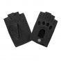 Unlined Black Leather Driving Fingerless Gloves - Glove Story