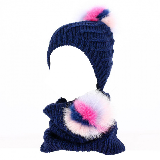 Cable Knit Alpaca Pom Pom Beanie - Traclet