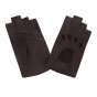 Women's Brown Leather Driving Mittens - Glove Story