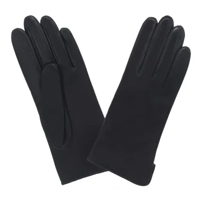 Gants Femme Galia Cuir Doublé Cachemire Noir - Glove Story