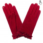 Women's Red Ruffled Touchscreen Gloves - Glove Story