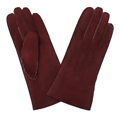 Moufle Cuir Fourrure Mouton Doublure Kangol Traclet Marron Reference : 308 | Chapellerie Traclet