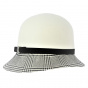 White wool felt cloche hat with houndstooth - Traclet