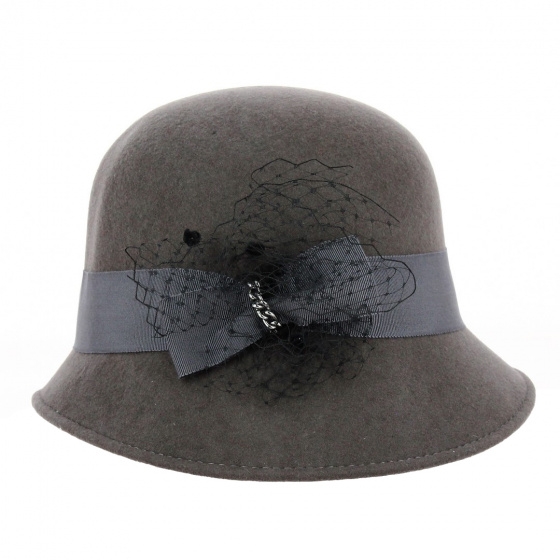 Chapeau Cloche Maithe Feutre Laine Marine - Traclet
