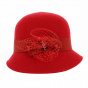 Maithe Sky Blue Wool Felt Cloche Hat - Traclet