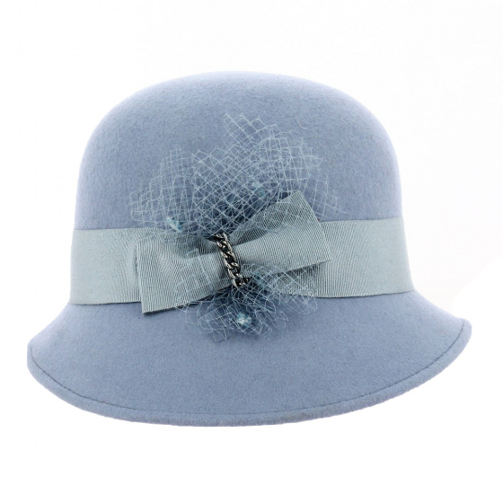 Chapeau Cloche Maithe Feutre Laine Bleu royal - Traclet