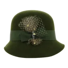 Maithe Khaki Wool Felt Cloche Hat - Traclet Reference: 18665 | Traclet Hat Shop