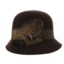 Brown Wool Felt Maithe Cloche Hat - Traclet Reference: 18666 | Traclet Hatters