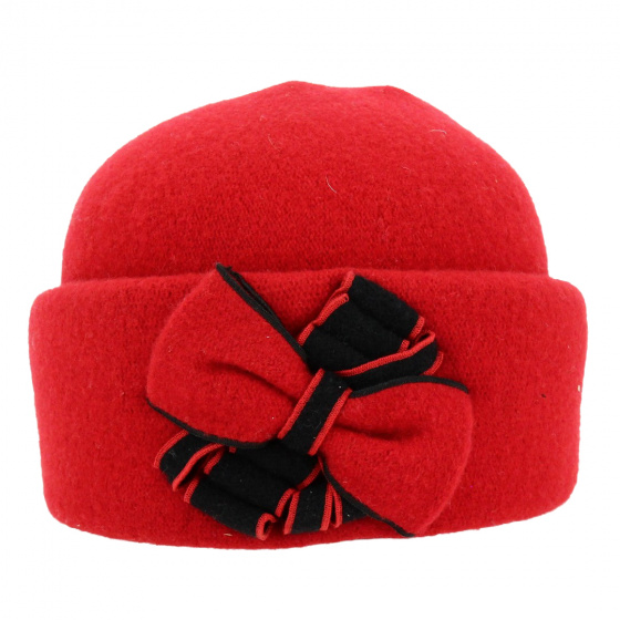 Women's Red Wool Kila Beanie - Traclet