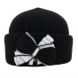 Women's Black Wool Beanie Hat Kila - Traclet