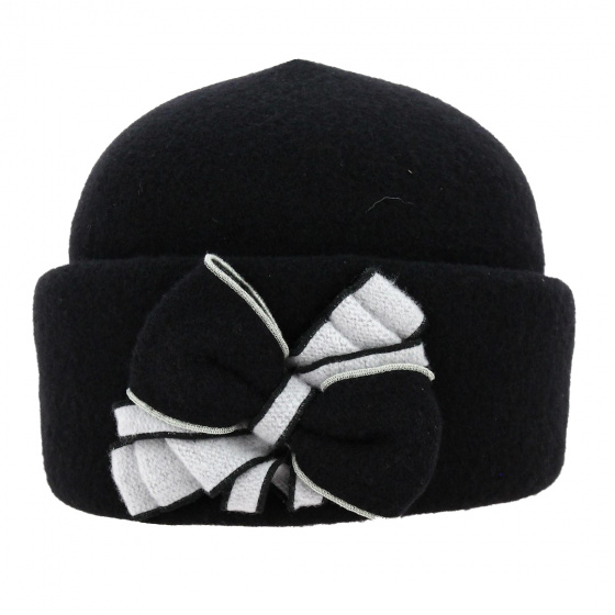 Women's Black Wool Beanie Hat Kila - Traclet