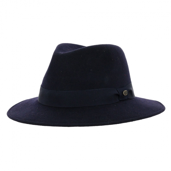 Made in France Traveller Max wool felt hat Navy - Traclet