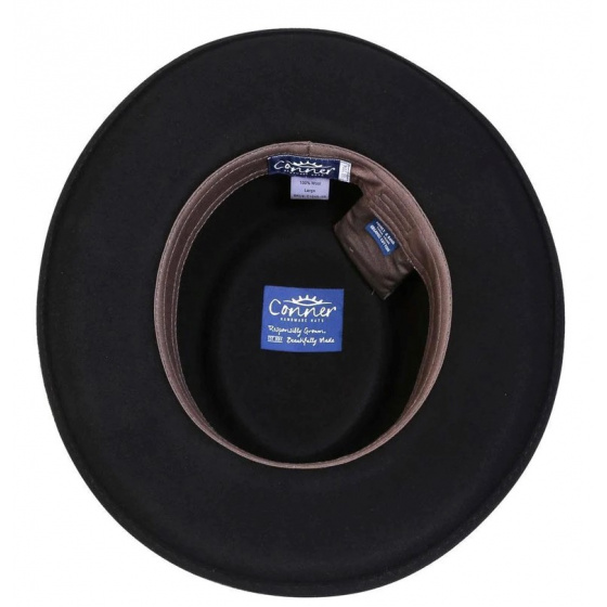 Black Wool Felt Gambler Hat