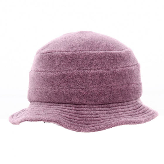 Elza Lilac Fleece Bucket Hat with Ear Flaps - Traclet