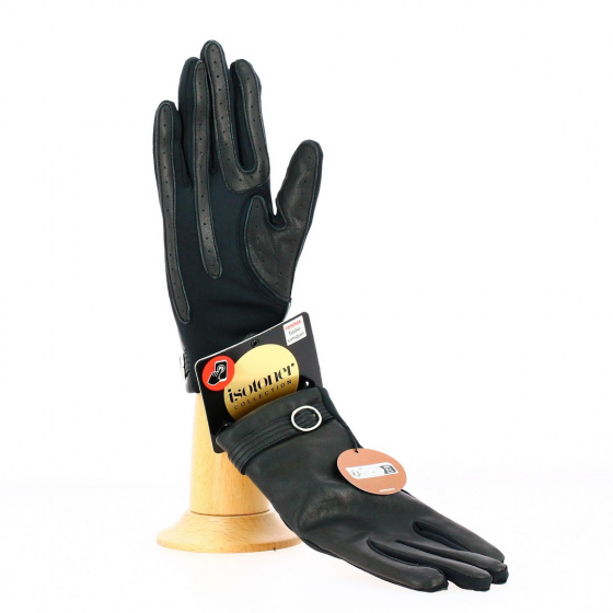 Black Sheep Leather Touch Screen Gloves - Isotoner