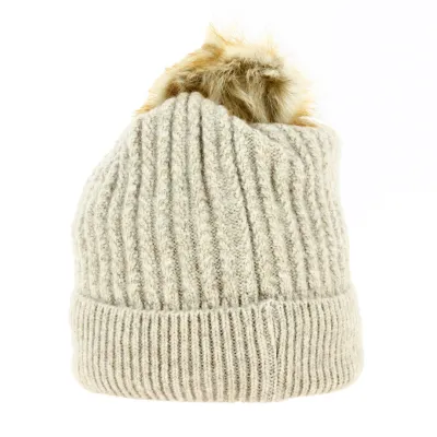 Bonnet Pompon Elizabeth Beige - Traclet Reference : 18718 | Chapellerie Traclet