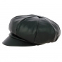 Black Polyester Newsboy Cap - Traclet