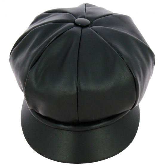 Black Polyester Newsboy Cap - Traclet