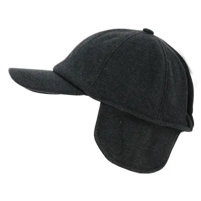 Casquette Baseball Cache-Oreilles Laine Gris - Traclet Référence : 18751 | Chapellerie Traclet