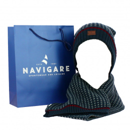 Marlow Navy Beanie and Scarf Set - Traclet