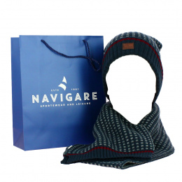 Marlow Navy Hat and Scarf Set - Traclet