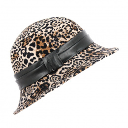 Ninon Leopard Cloche Hat - Traclet