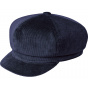 Navy Spitfire Cord Newsboy Cap - Kangol