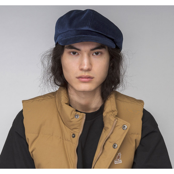 Navy Spitfire Cord Newsboy Cap - Kangol Navy Spitfire Cord Newsboy Cap - Kangol