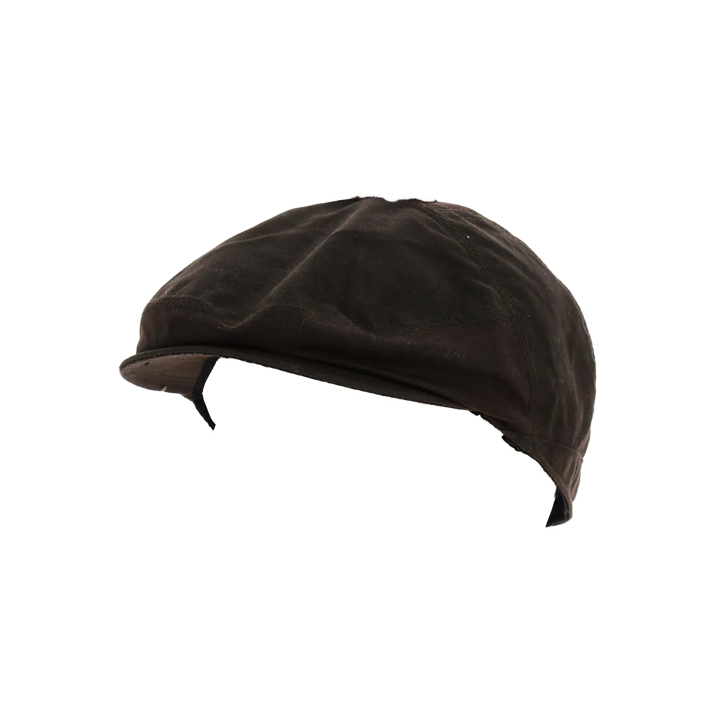 Flat Cap with Ear Flaps Waxed Cotton Brown - Traclet Reference: 18782 | Traclet Hat Shop