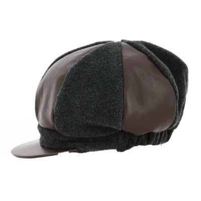 Casquette Gavroche Sylvie Polaire & Simili cuir Grise - Traclet Référence : 18792 | Chapellerie Traclet