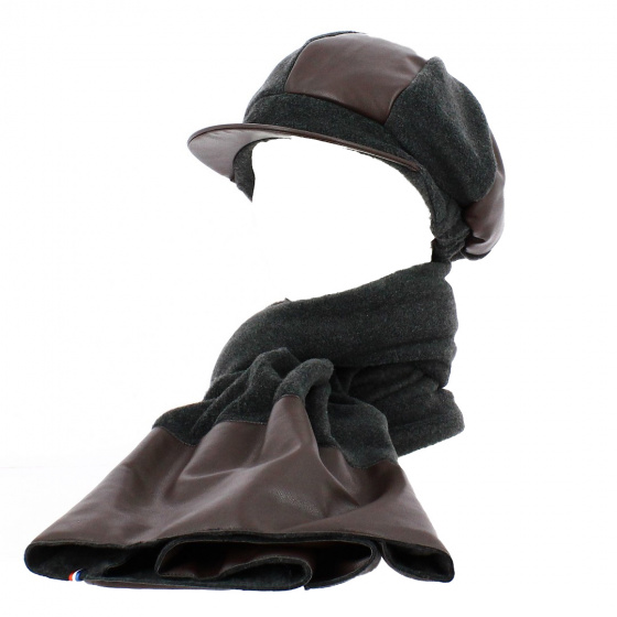 Polar Fleece & Faux Leather Sylvie Scarf - Traclet