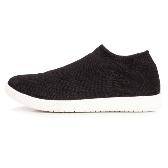 Black Laceless Stretch Knit Sneakers - Isotoner