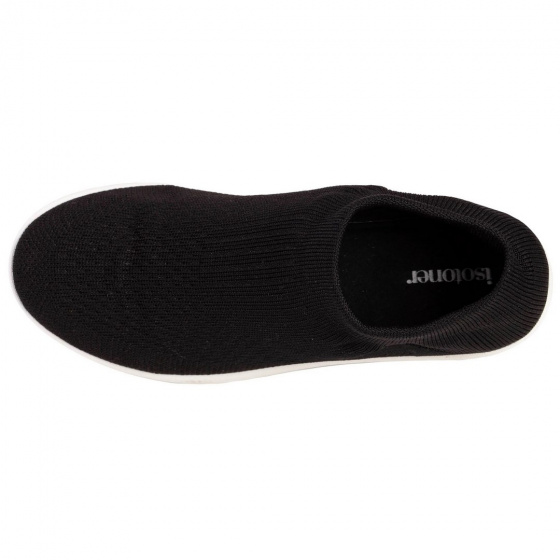 Black Laceless Stretch Knit Sneakers - Isotoner