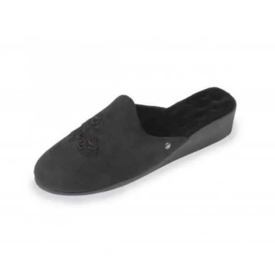 Chaussons mules femme Suédine - talon 4 cm - Isotoner