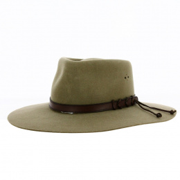 Traveler Big Australian Hat Wool Felt Sand - Scippis