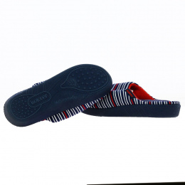 Chaussons mules Femme Rayures Bleues Semelle X-TRA CONFORT - Isotoner