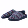 Women's Blue Striped Mule Slippers with X-TRA COMFORT Sole - Isotoner Reference: 14871 | Traclet Hat Shop