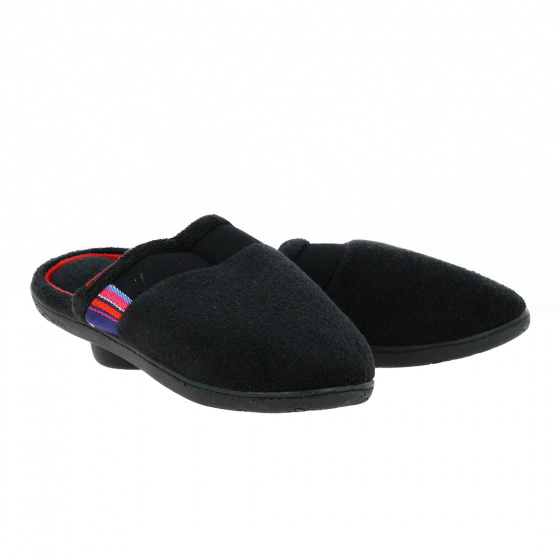 Black Summer Terry Mules - Isotoner