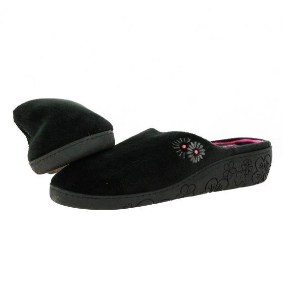 Women s mules slippers Black Sole X TRA CONFORT Isotoner