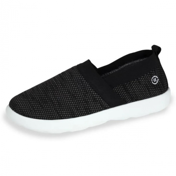 Heather Black Slip-On Stretch Knit Sneakers - Isotoner