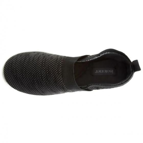 Heather Black Slip-On Stretch Knit Sneakers - Isotoner