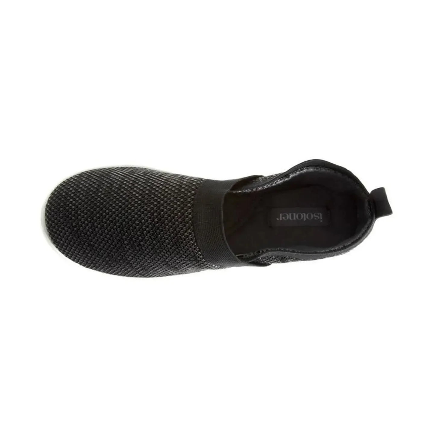 Baskets Maille Strech Sans Lacets Noir Chiné - Isotoner Référence : 18797 | Chapellerie Traclet