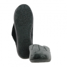 Women's velvet mules Grey Sole X-TRA CONFORT - Isotoner