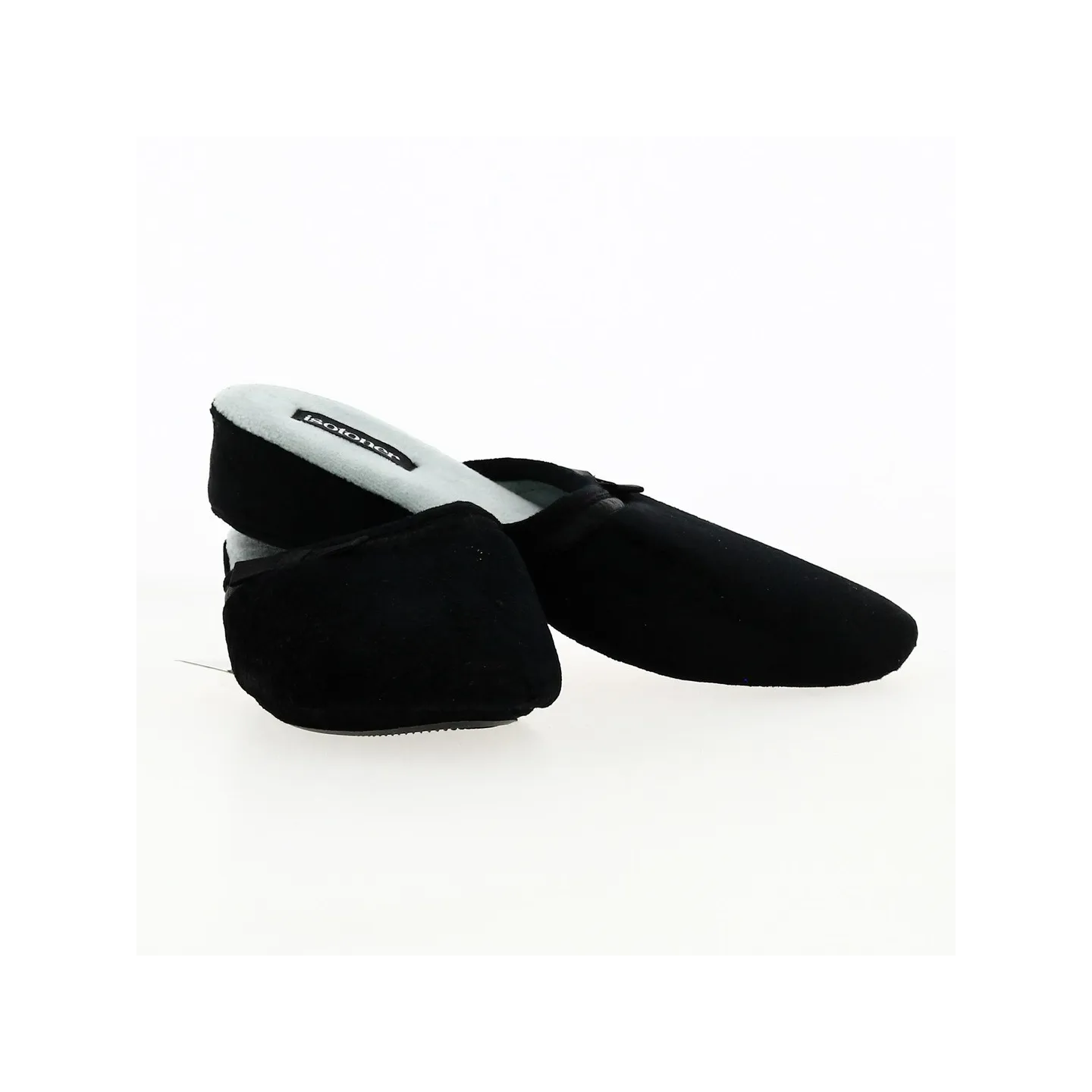 Mules Femme Velours Noir Semelle X-TRA CONFORT - Isotoner Référence : 18802 | Chapellerie Traclet